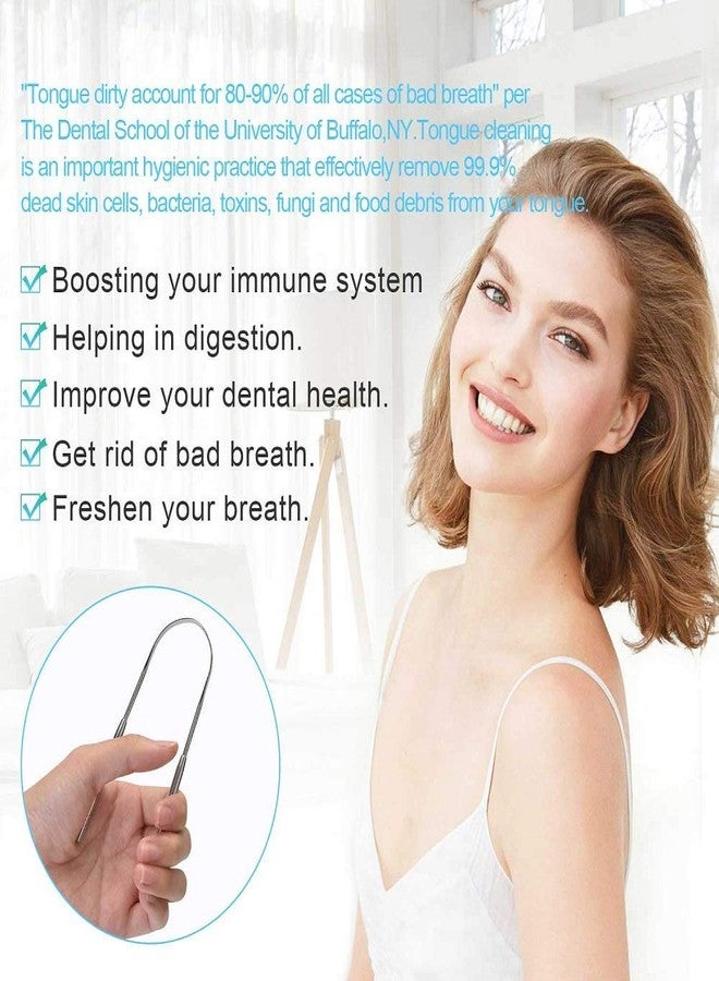 CLICK CHARM 2 Piece Tongue Cleaner for Men and Women, Adults Pure Stainless Steel Tongue Cleaner for fresh breath improved Taste Sense & Bacteria Removal. (STEEL 2 PIECE M1) - Image 3